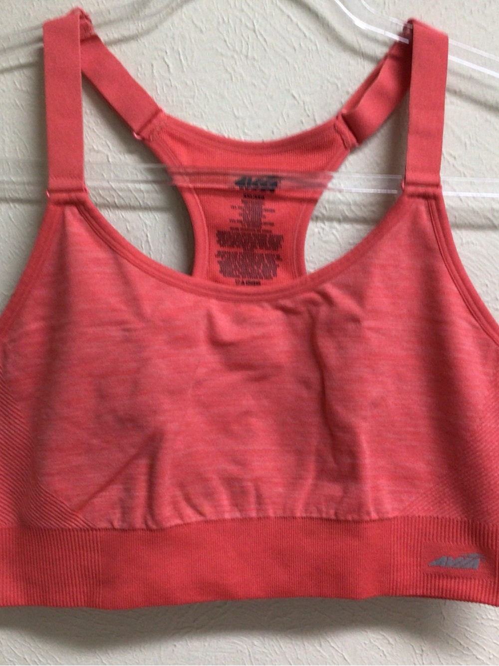 Avia Coral Seamless Racerback Sports Bra - Heathered Coral